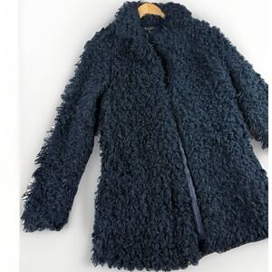 Romeo + Juliet Couture Faux Fur Shaggy Coat Women's S Black $260